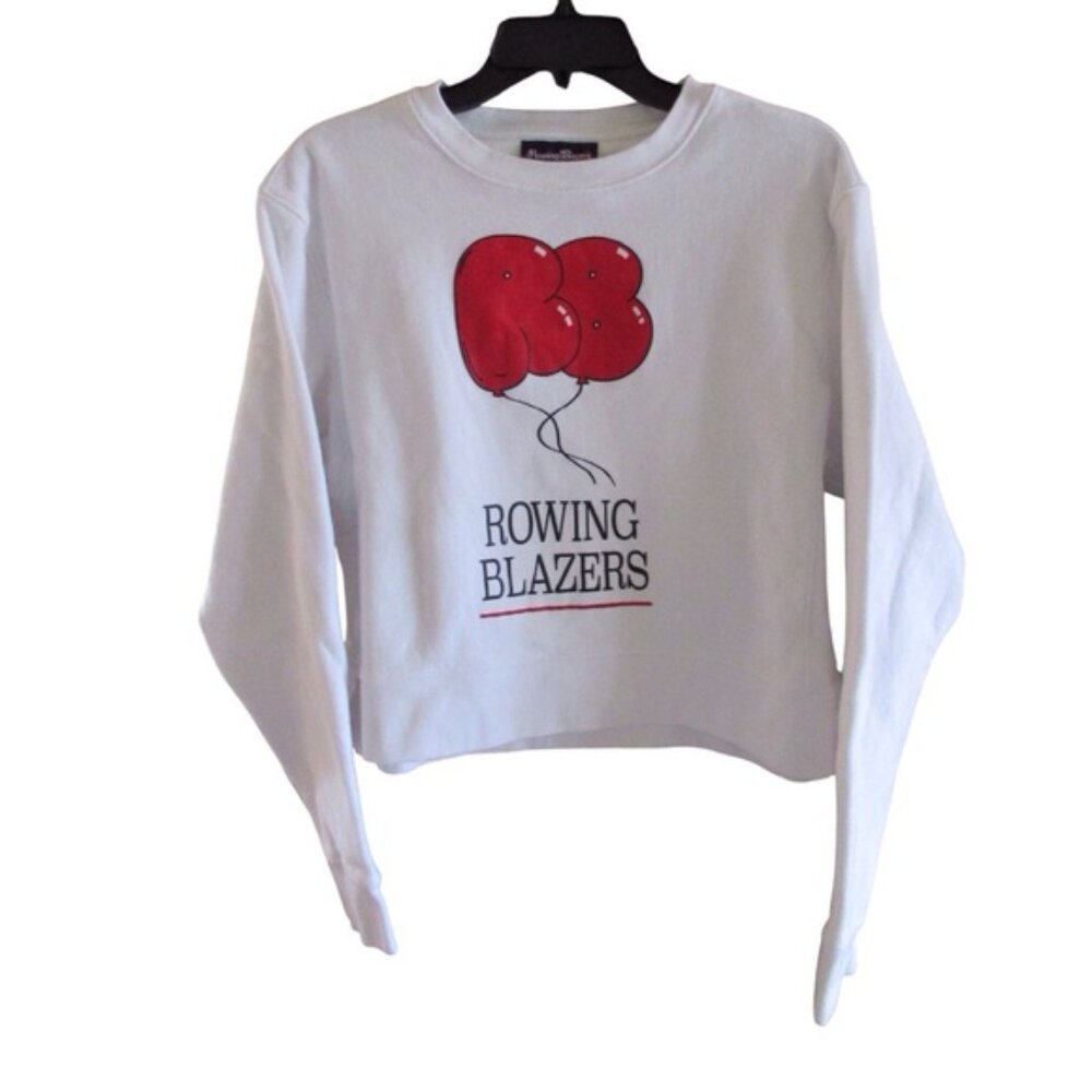 Rowing Blazers Balloon Logo Crop Sweatshirt White XL - Picture 2 of 10